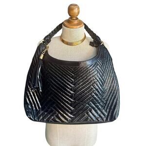 Vintage Cole Haan Quilted Patent Leather Purse / Shoulder Bag